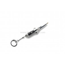 Switchblade Ball Pen with Keychain (Silver Body)